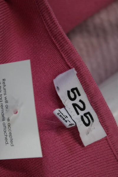 525 Women's Long Sleeves Round Neck Button Up Cardigan Pink Size S