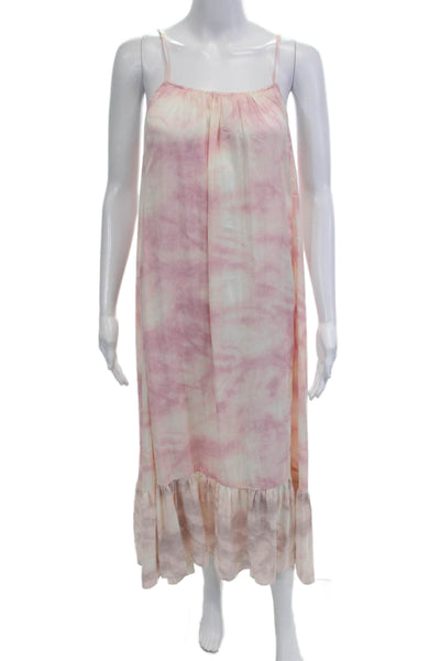 Intimately Free People Women's Spaghetti Straps Tiered Long Dress Pink Size XS