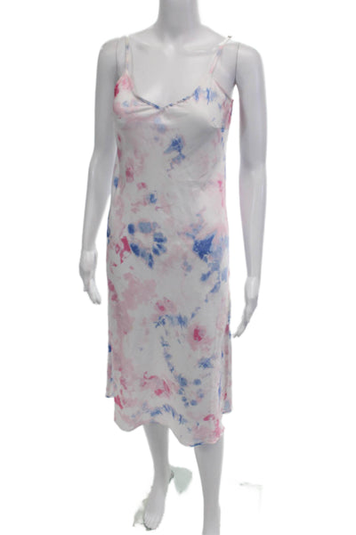 French Connection Women's Spaghetti Straps V-Neck Tie Dye Slip Dress Size 2