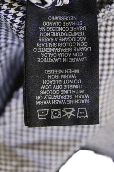 Robert Graham Womens Cotton Houndstooth Print Button Down Top Multicolor Size L