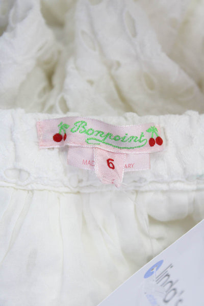 Bonpoint Girls Cotton Zippered A-Line Mini Lined Skirt White Size 6