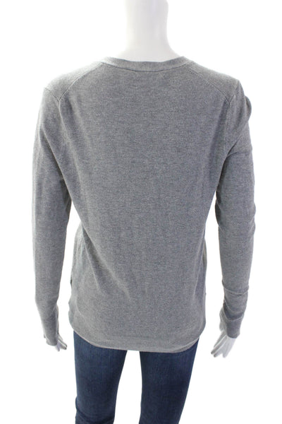 Zara Womens Long Sleeve V-Neck Button Down Cardigan Sweater Gray Size L