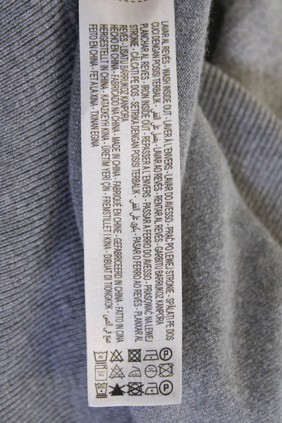 Zara Womens Long Sleeve V-Neck Button Down Cardigan Sweater Gray Size L