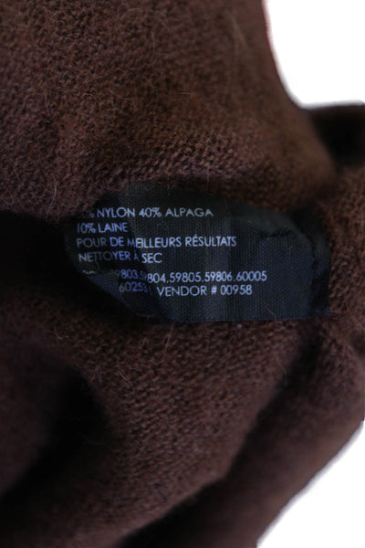 Club Monaco Womens Knit V-Neck Long Sleeve Pullover Sweater Brown Size M