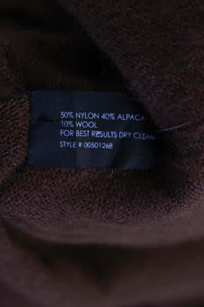 Club Monaco Womens Knit V-Neck Long Sleeve Pullover Sweater Brown Size M