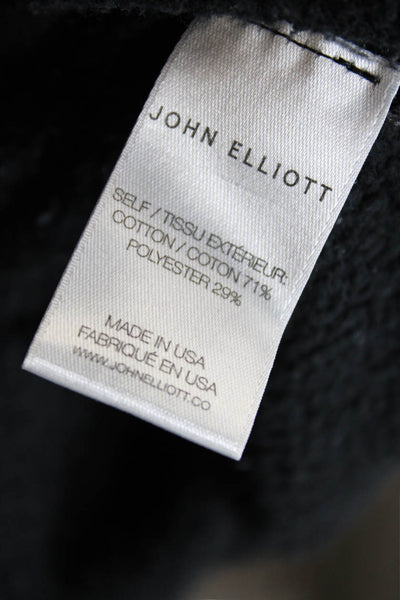 John Elliott Womens Cotton Long Sleeve Knit Crewneck Black Size S