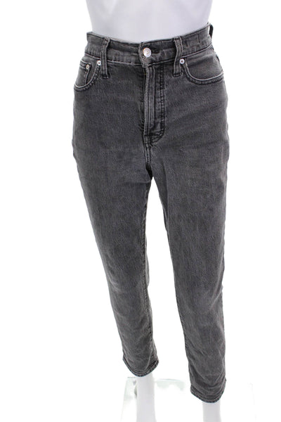 Madewell Womens Cotton Zip Button Slim Leg Denim Jeans Charcoal Size EUR 26