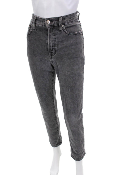Madewell Womens Cotton Zip Button Slim Leg Denim Jeans Charcoal Size EUR 26