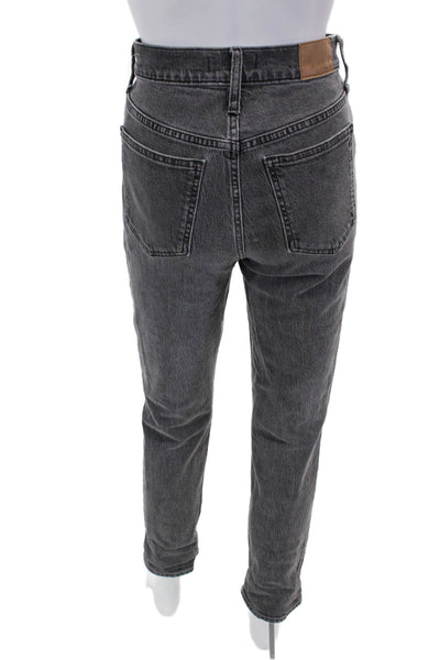 Madewell Womens Cotton Zip Button Slim Leg Denim Jeans Charcoal Size EUR 26