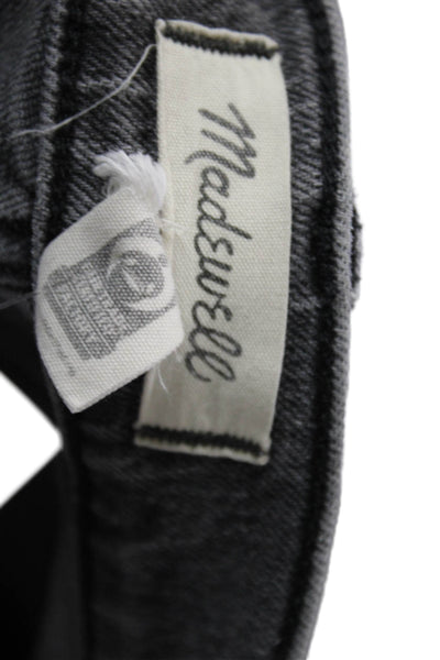 Madewell Womens Cotton Zip Button Fray Leg Denim Jeans Gray Size EUR 28