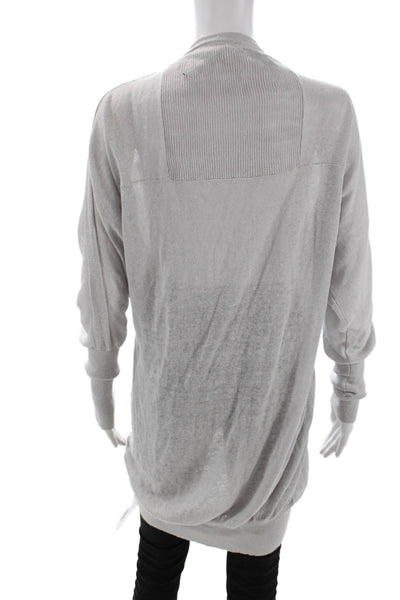 Lutz & Patmos Womens Linen Button Down Cardigan Sweater Light Gray Size Small