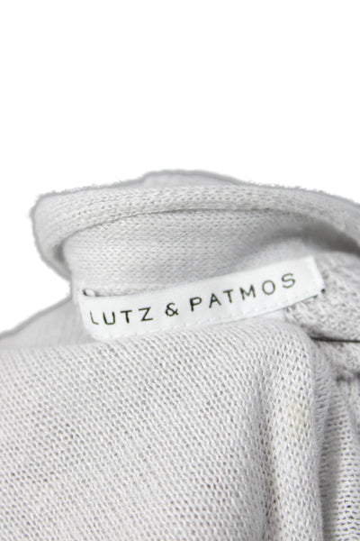 Lutz & Patmos Womens Linen Button Down Cardigan Sweater Light Gray Size Small