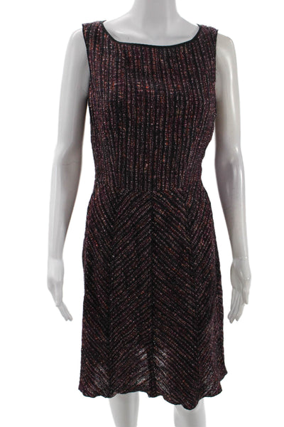 Nina Ricci Womens Wool Sleeveless Paneled Detail A-Line Dress Purple Size 6