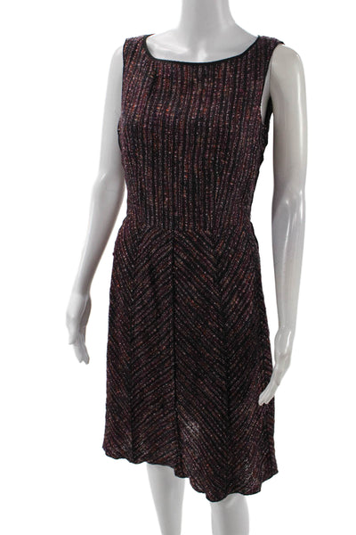 Nina Ricci Womens Wool Sleeveless Paneled Detail A-Line Dress Purple Size 6