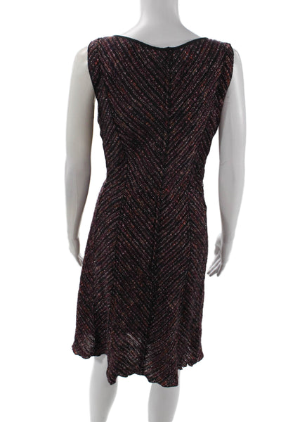 Nina Ricci Womens Wool Sleeveless Paneled Detail A-Line Dress Purple Size 6