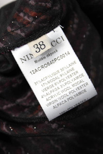 Nina Ricci Womens Wool Sleeveless Paneled Detail A-Line Dress Purple Size 6