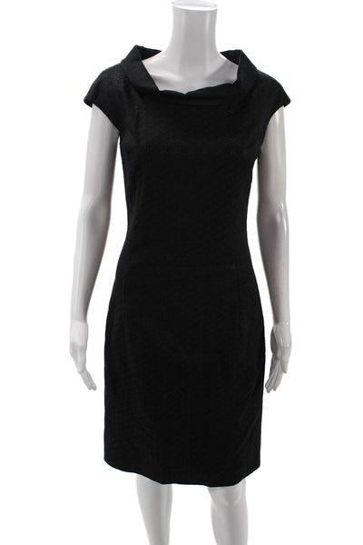 Piazza Sempione Womens Wool Boat Neck Sleeveless Pencil Dress Black Size 40