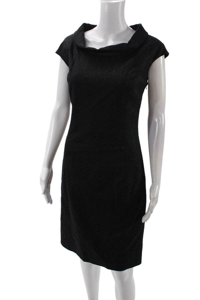 Piazza Sempione Womens Wool Boat Neck Sleeveless Pencil Dress Black Size 40
