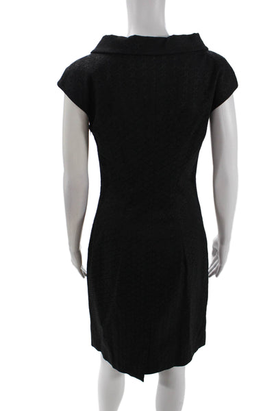 Piazza Sempione Womens Wool Boat Neck Sleeveless Pencil Dress Black Size 40