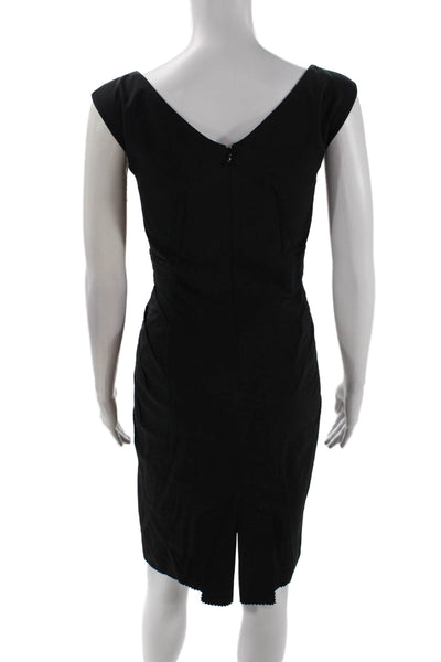 Zac Posen Womens Silk Pleated Detail Buckled Sleeveless Dress Black Size 4