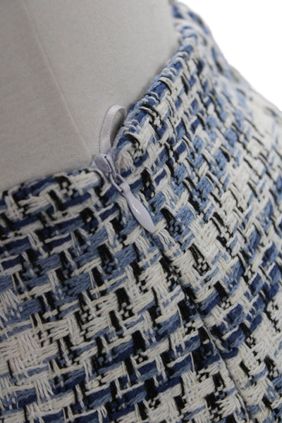 Lucy Paris Womens Lined Woven Tweed Side Zip Mini Skirt Blue Size S