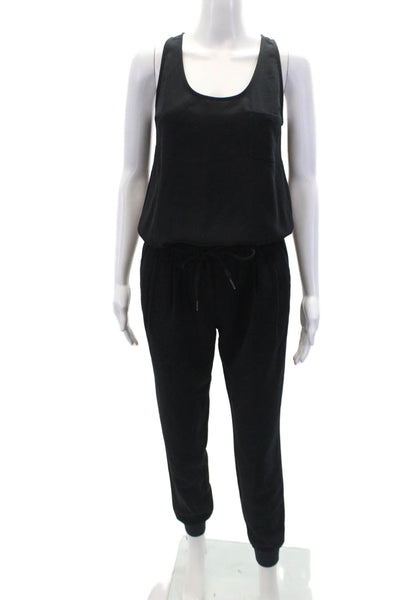 Joie Womens Sleeveless Cinched Drawstring Waist Zip Back Jumpsuit Black Size XS