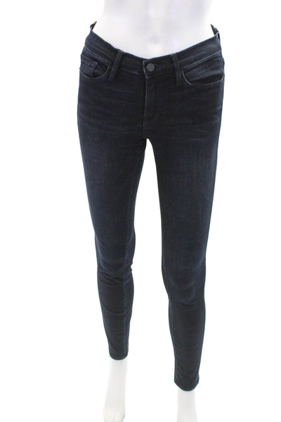 Frame Denim Womens Cotton Le Skinny de Jeanne Zip Fly Denim Jeans Blue Size 25