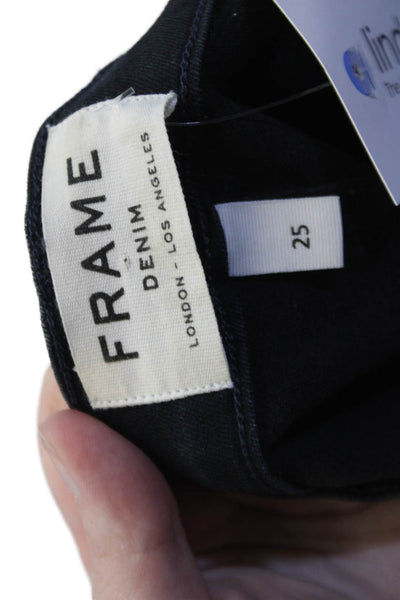 Frame Denim Womens Cotton Le Skinny de Jeanne Zip Fly Denim Jeans Blue Size 25
