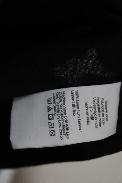 J Crew Womens Square Neck Long Sleeve Button Down Top Black Size XL