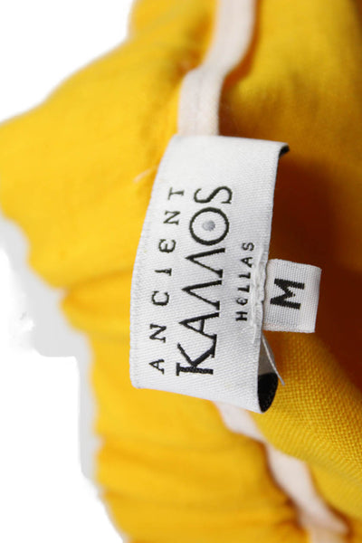 Ancient Kavvos Womens Linen High Rise Pull On Shorts Yellow Size Medium