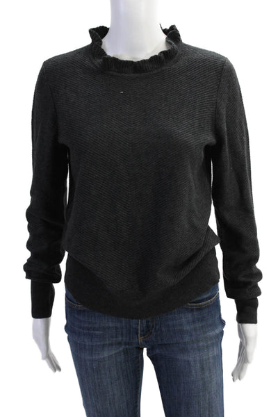 J Crew Womens Cotton Long Sleeve Pullover Sweater Gray Size S