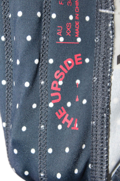 The Upside Womens Polka Dot Drawstring Ankle Leggings Blue Size 2