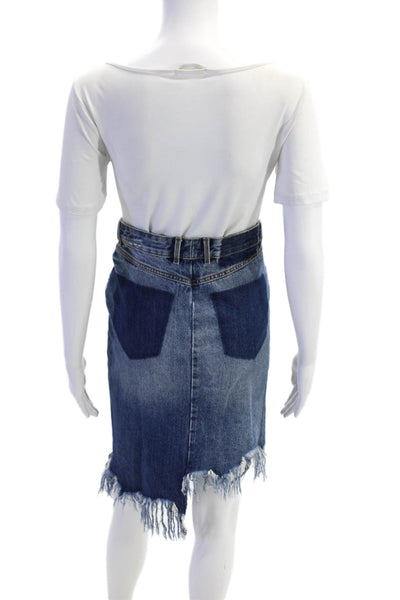 Trf Collection Zara Womens Asymmetrical Denim Skirt Blue Size XS