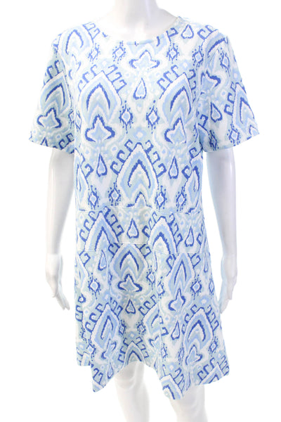 Sail To Sable Womens Ikat Print A Line Dress Sky Blue Size Extra Large