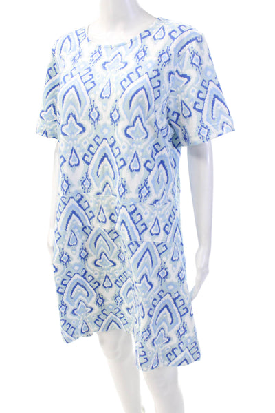 Sail To Sable Womens Ikat Print A Line Dress Sky Blue Size Extra Large