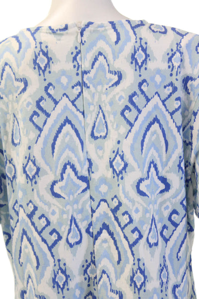 Sail To Sable Womens Ikat Print A Line Dress Sky Blue Size Extra Large