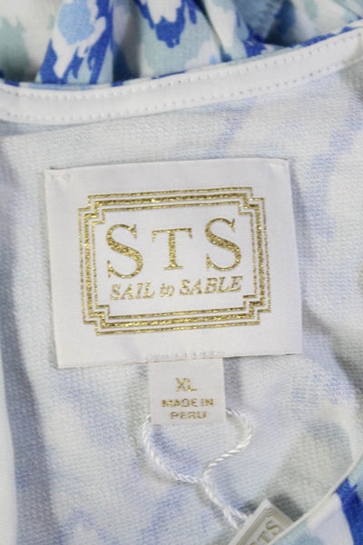 Sail To Sable Womens Ikat Print A Line Dress Sky Blue Size Extra Large