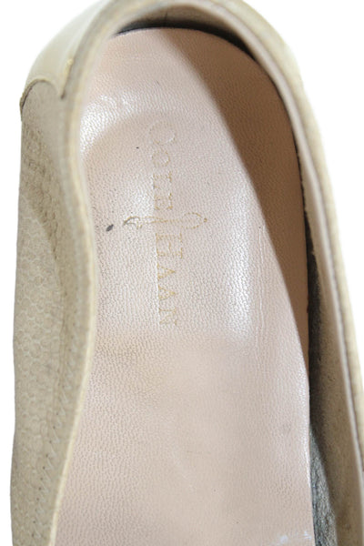 Cole Haan Womens Leather Ballet Flats Beige Size 9.5