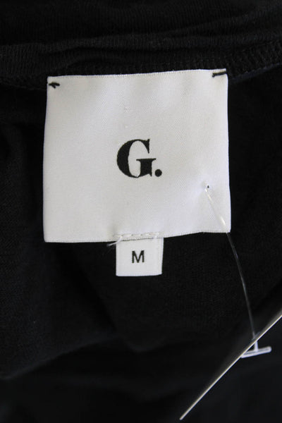 G. Womens Linen Ruffled Trim Detail Sleeveless Blouse Solid Black Size M