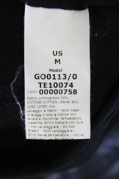 G. Womens Linen Ruffled Trim Detail Sleeveless Blouse Solid Black Size M