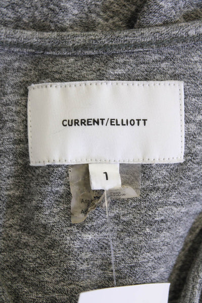 Current/Elliott Womens Ruffled Trim Detail Racerback Tank Top Gray Size 1
