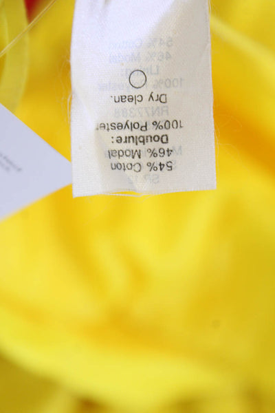 J Crew Womens Cotton Blend Round Neck Zip Up Sleeveless Dress Yellow Size 0