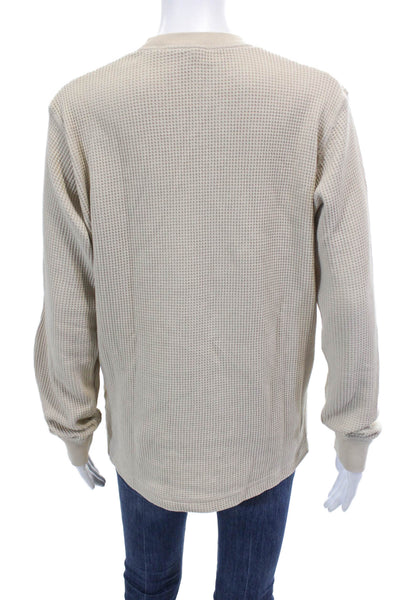 Uniqlo Womens Long Sleeves Thermal Sweatshirt Beige Cotton Size Small
