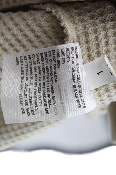 Uniqlo Womens Long Sleeves Thermal Sweatshirt Beige Cotton Size Small