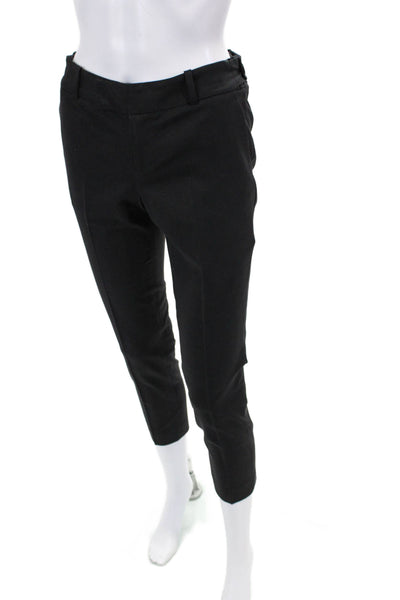 Club Monaco Womens Skinny Leg Creased Dress Pants Black Wool Size 0