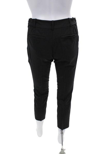 Club Monaco Womens Skinny Leg Creased Dress Pants Black Wool Size 0