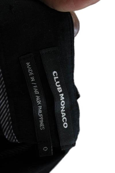 Club Monaco Womens Skinny Leg Creased Dress Pants Black Wool Size 0