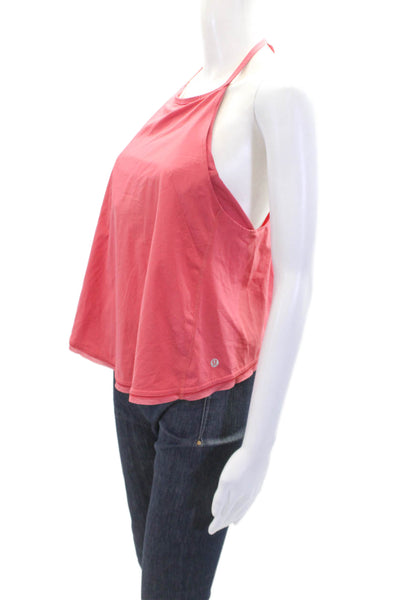 Lululemon Womens Halter Neck Racerback Athletic Tank Top Pink Size 8