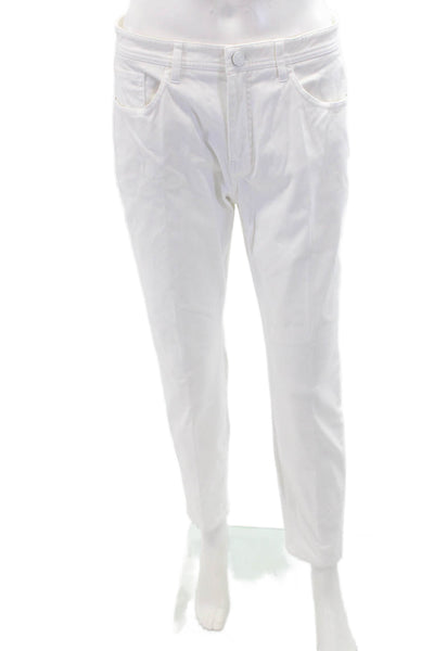 G/Fore Womens Textured Zip Button Slim Leg Lined Pants White Size 08