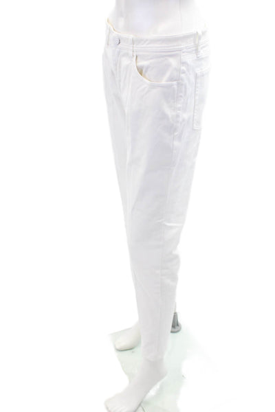 G/Fore Womens Textured Zip Button Slim Leg Lined Pants White Size 08